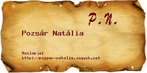 Pozsár Natália névjegykártya